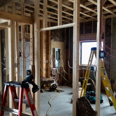 Garage, residential, residential electrician, wiring, electrical contractor, new build.
