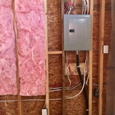 New construction, install electric panel and upgrade, new build, residential electrician. 